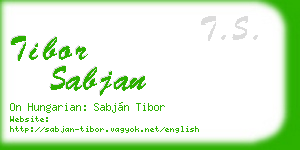 tibor sabjan business card